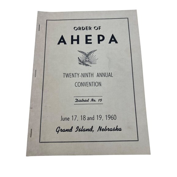 1960 Order of AHEPA 29th Annual Convention Booklet Grand Island NE Vintage Ads - Picture 1 of 9